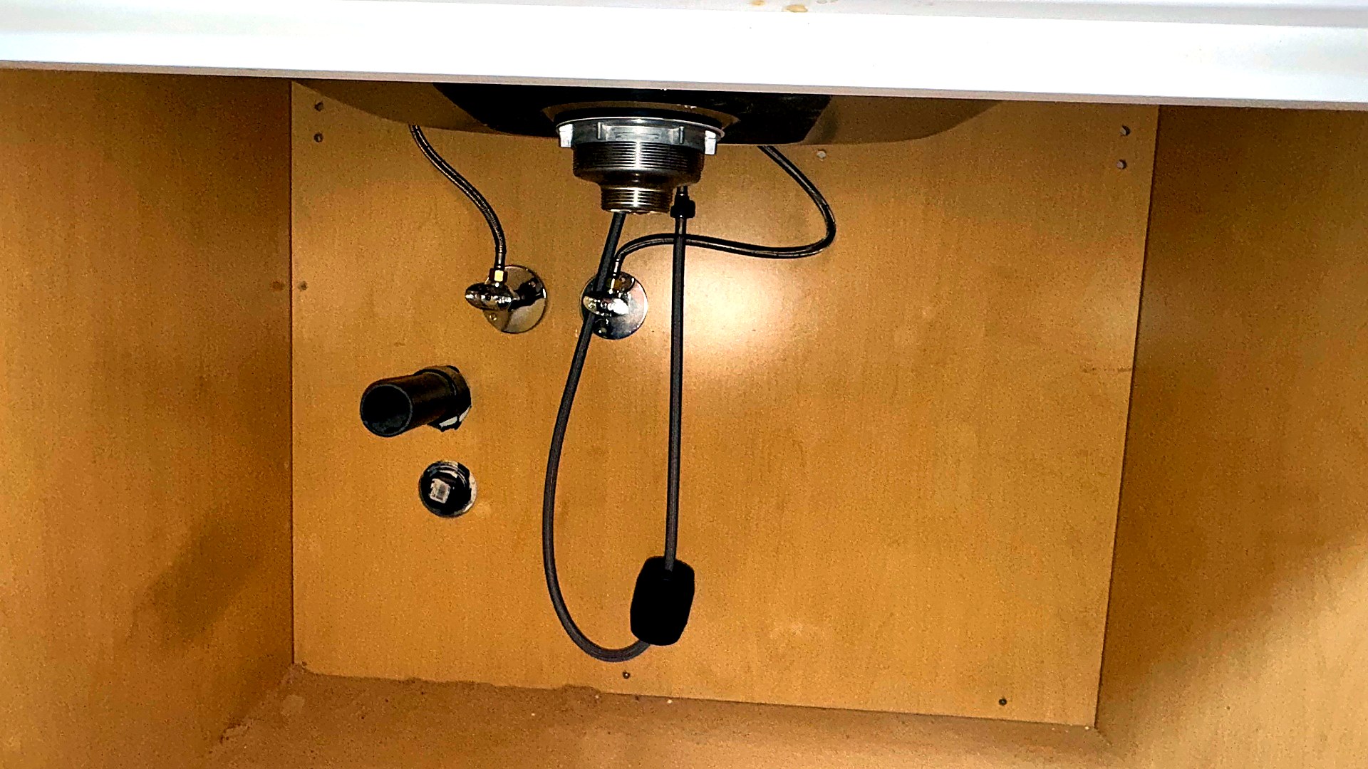 Under-sink plumbing work